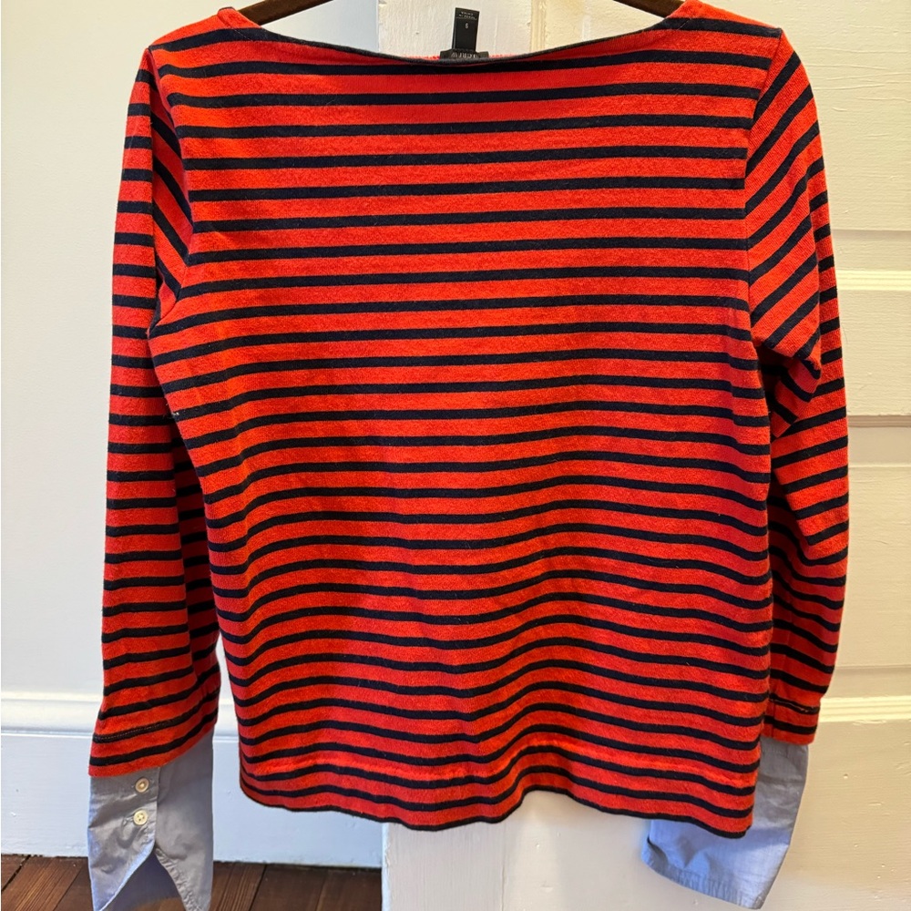 J.Crew nautical striped top with sleeves - Picture 3 of 4
